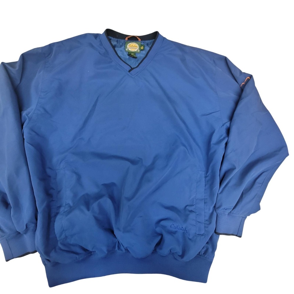 Cabela's Windcrest Pullover Windbreaker Jacket Mens M Tall Blue Outdoor‎ Active
